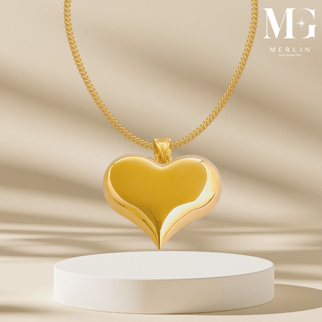 Puffed heart sales pendant necklace