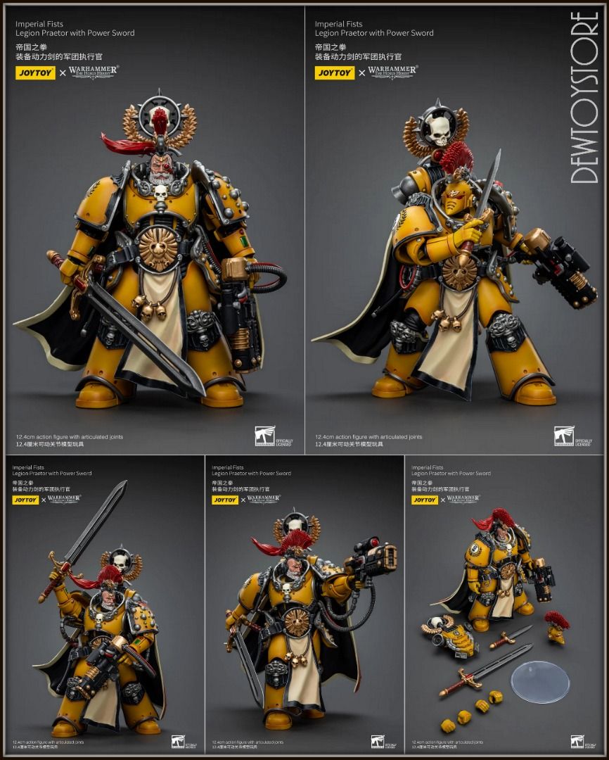 Warhammer Imperial Fists Action Figure Legion Praetor In Tartaros Terminator Armourwith Power Sword And Vigil Storm Shield 14 Cm 49613