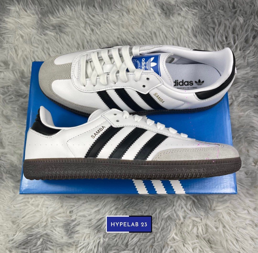 Adidas samba white black sales