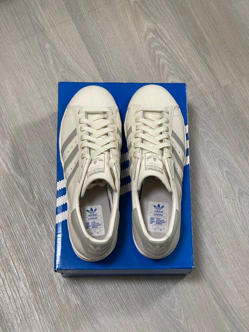 Adidas Superstar 82 Cloud White 貝殼鞋 復古休閒鞋 米白小白鞋 三葉草 奶油白灰配色 SAMBA可參考 GZ4837  US10.5 28.5cm / US11 29cm 可穿