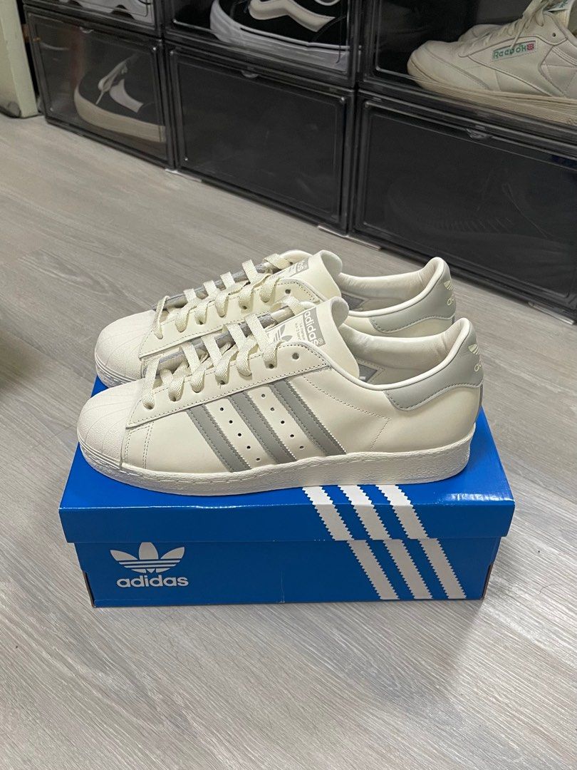 Adidas Superstar 82 Cloud White 貝殼鞋 復古休閒鞋 米白小白鞋 三葉草 奶油白灰配色 SAMBA可參考 GZ4837  US10.5 28.5cm / US11 29cm 可穿