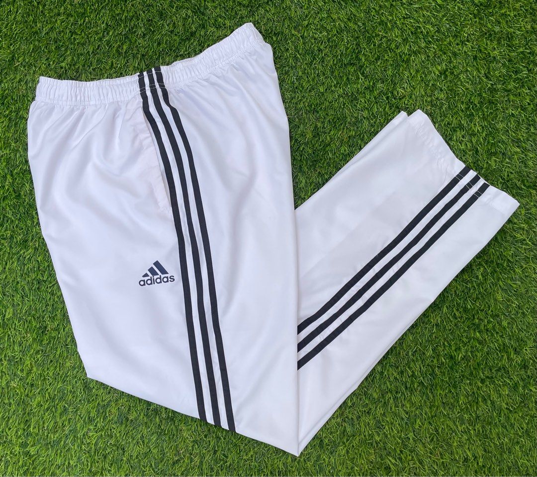 Adidas White Tracksuit Pants, Men's Fashion, Bottoms, Joggers on