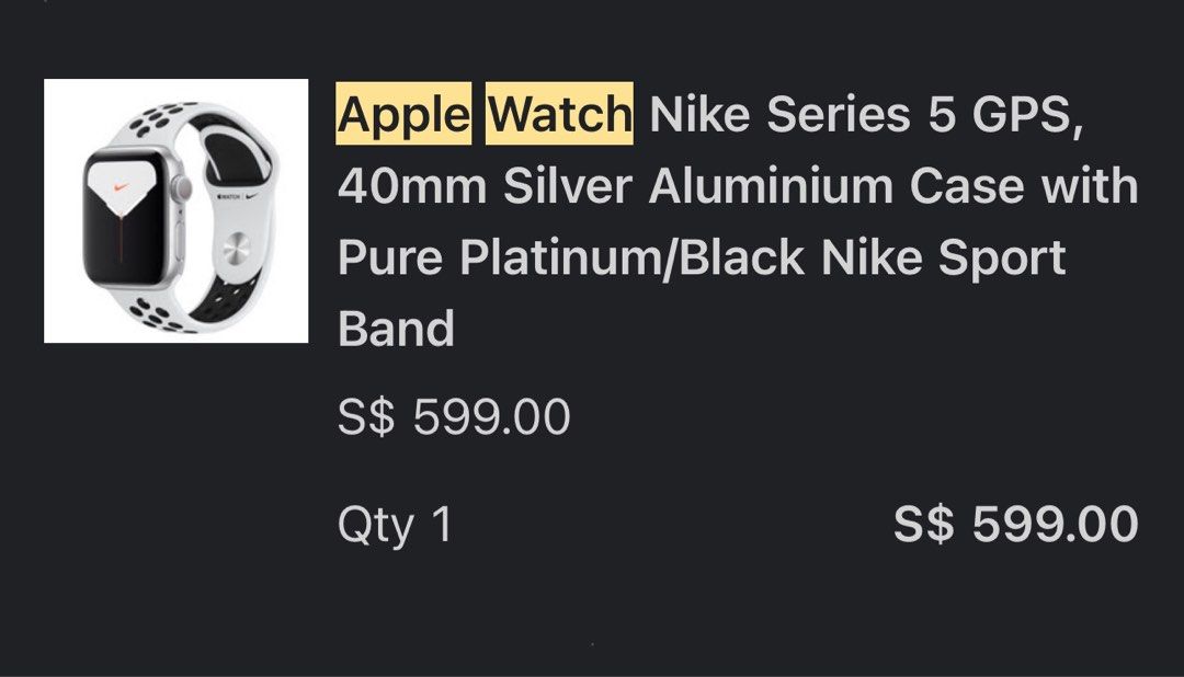 Apple watch nike series 5 40mm silver best sale aluminium case gps