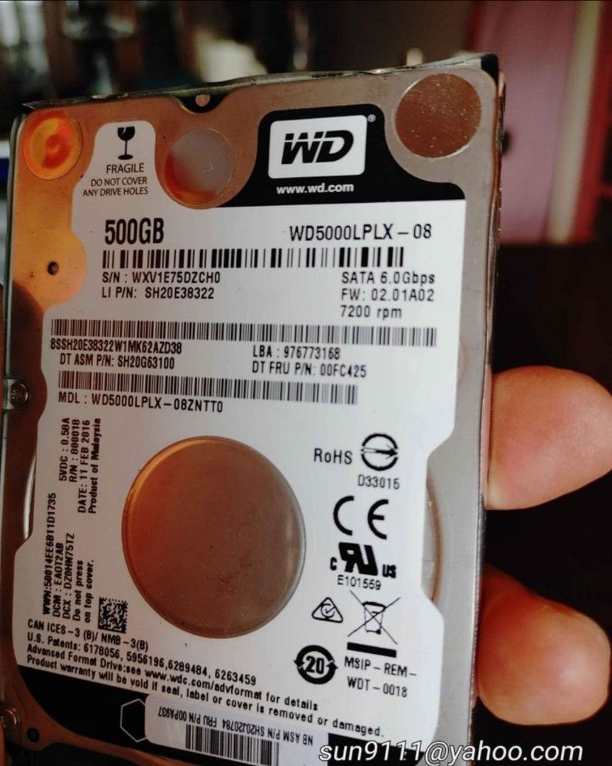 Assorted laptop HDD 500gb to 1tb (Category: Hard Disks & Thumbdrives) located in Quezon City. Submitted by gadgetsun (Listing ID 1272399348, Image 3). Description: .
