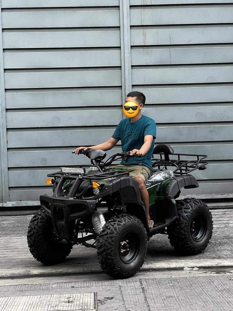 Atv 150cc (Category: Bicycles) located in Manila. Submitted by saguittarian06 (Listing ID 1272317658, Image 3). Description: SALE SALE SALE ... ATV 150cc 🔥 *4stroke (4X2) *manual transmission *gear F / N / R *front and rear hydraulic disc brakes *Wheel front tires 23 X 7 - 10 *Wheel rear tires 22 X 10 - 10 *Steel Rim Type *Digital Panel LCD *LED Bar Headlight *with backrest support *up to 2 person.