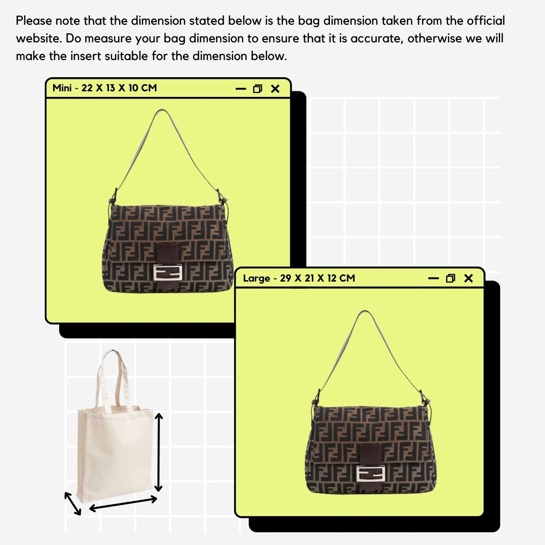 Bag Organiser Bag Insert for Fendi Baguette Mamma