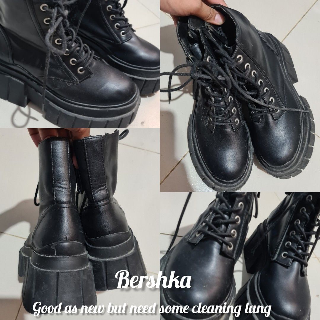 Bershka combat shoes Women s Fashion Footwear Boots on Carousell