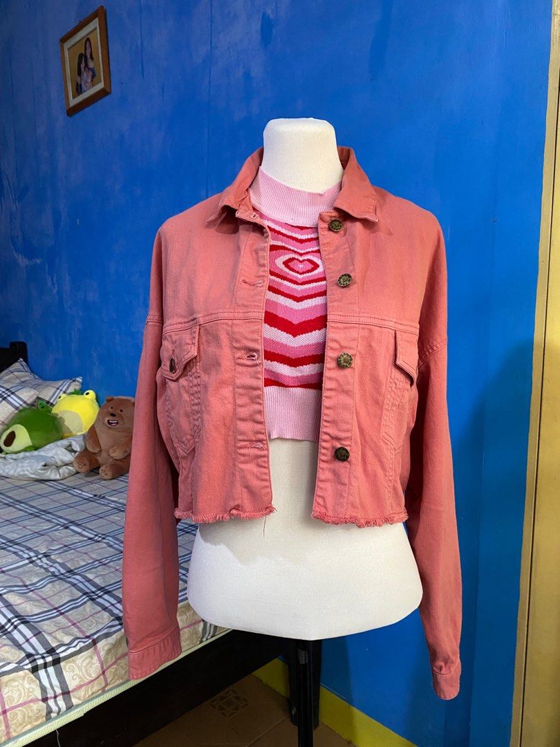 Topshop pink denim jacket 2025