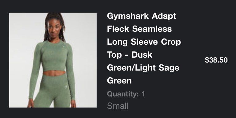 Gymshark Adapt Fleck Seamless Long Sleeve Crop Top - Dusk Green/Light Sage  Green
