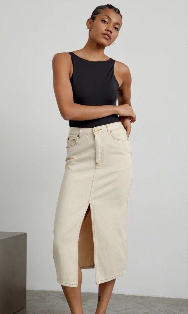 Denim midi skirt xs online