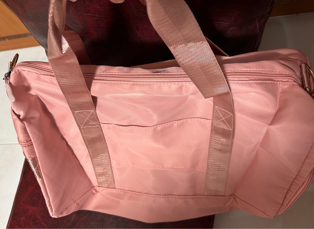 Pink brand discount duffle bag