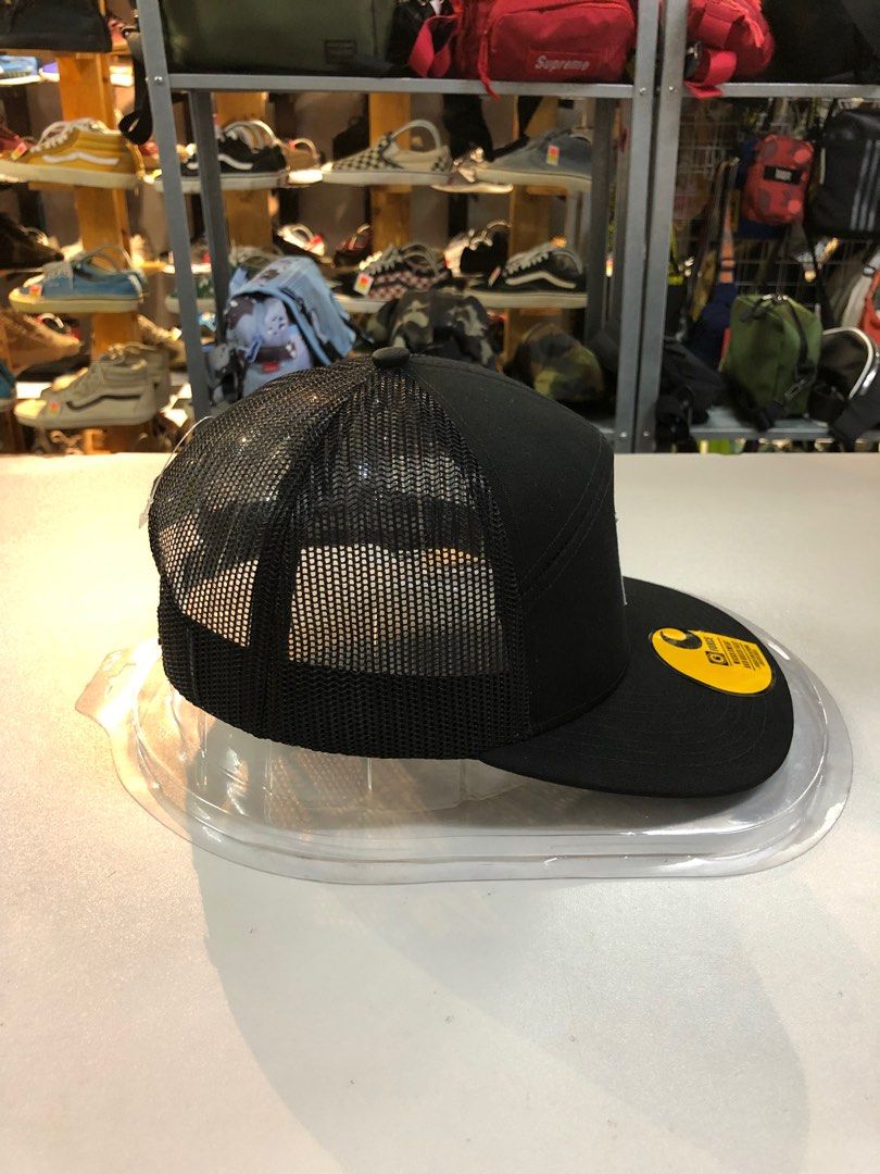 Carhartt Trucker All Black Flat Brim Cap Men s Fashion Watches Accessories Cap Hats on Carousell
