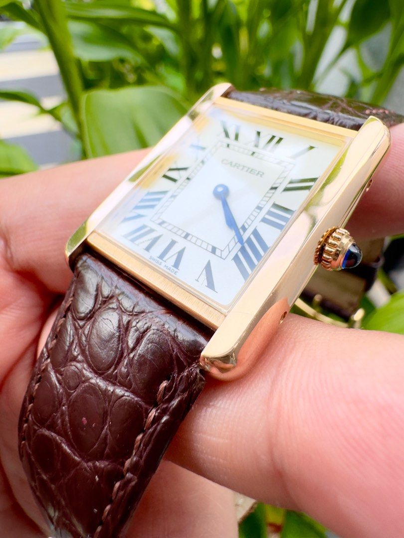 Cartier tank solo large rose gold sales