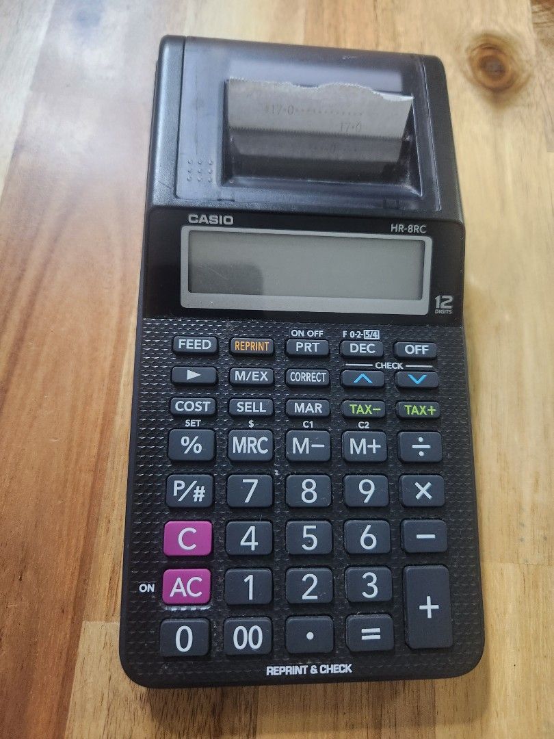 Casio HR8RC Printing Calculator, Computers & Tech, Office & Business