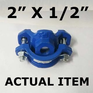 CAST IRON SADDLE CLAMP 2" x 1/2" BLUE FOR WATER DISTRICT DUCTILE IRON ------------------ 2" X 1/2"