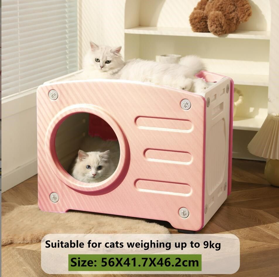 Plastic cat deals cave