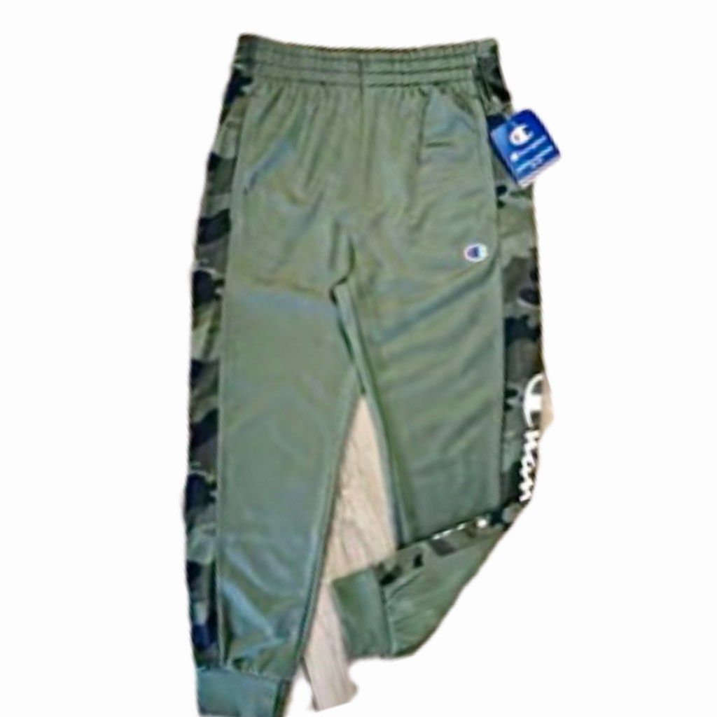 Champion boys black camo long pants Army Green Camo dry fit