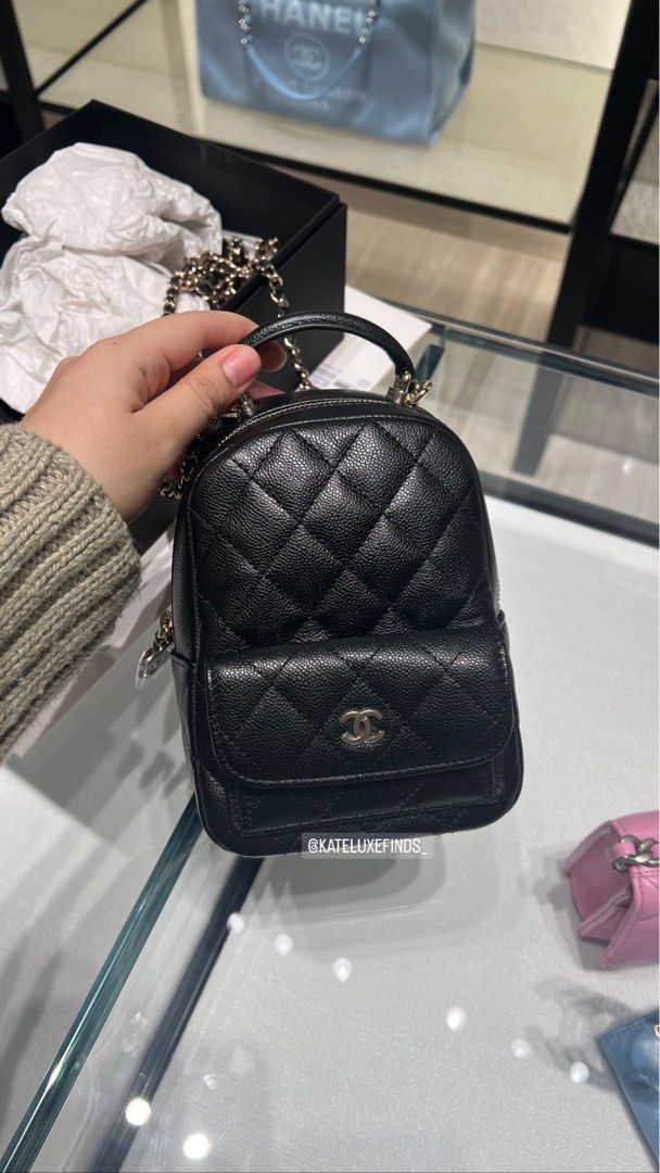 Chanel black mini on sale backpack