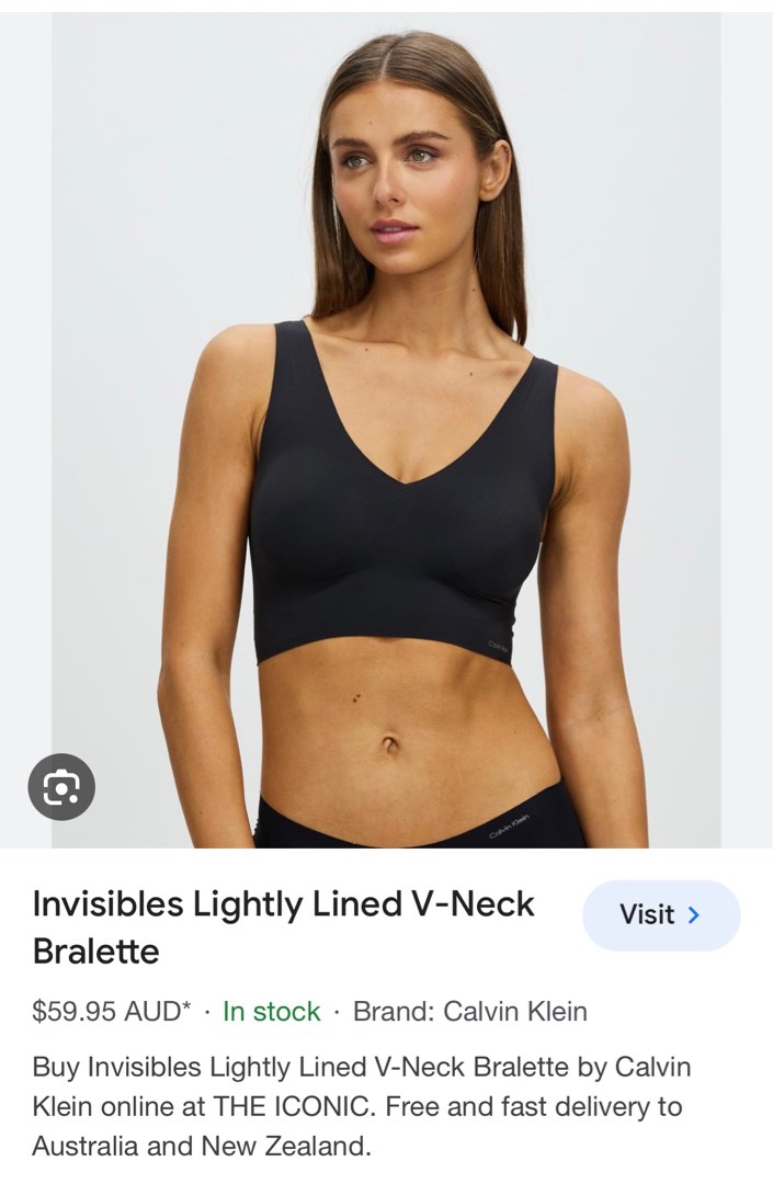 Invisibles Lightly Lined V-Neck Bralette by Calvin Klein Online