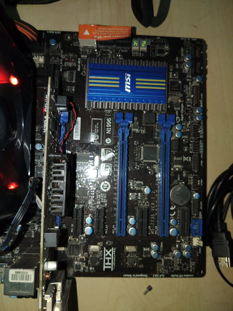Combo motherboard gpu cpu and cpu cooler computers tech desktops on