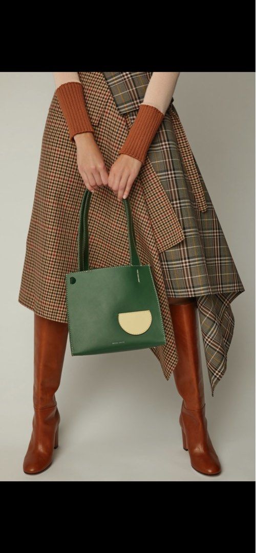 DANSE LENTE Margot Leather Tote Green Luxury Bags Wallets on