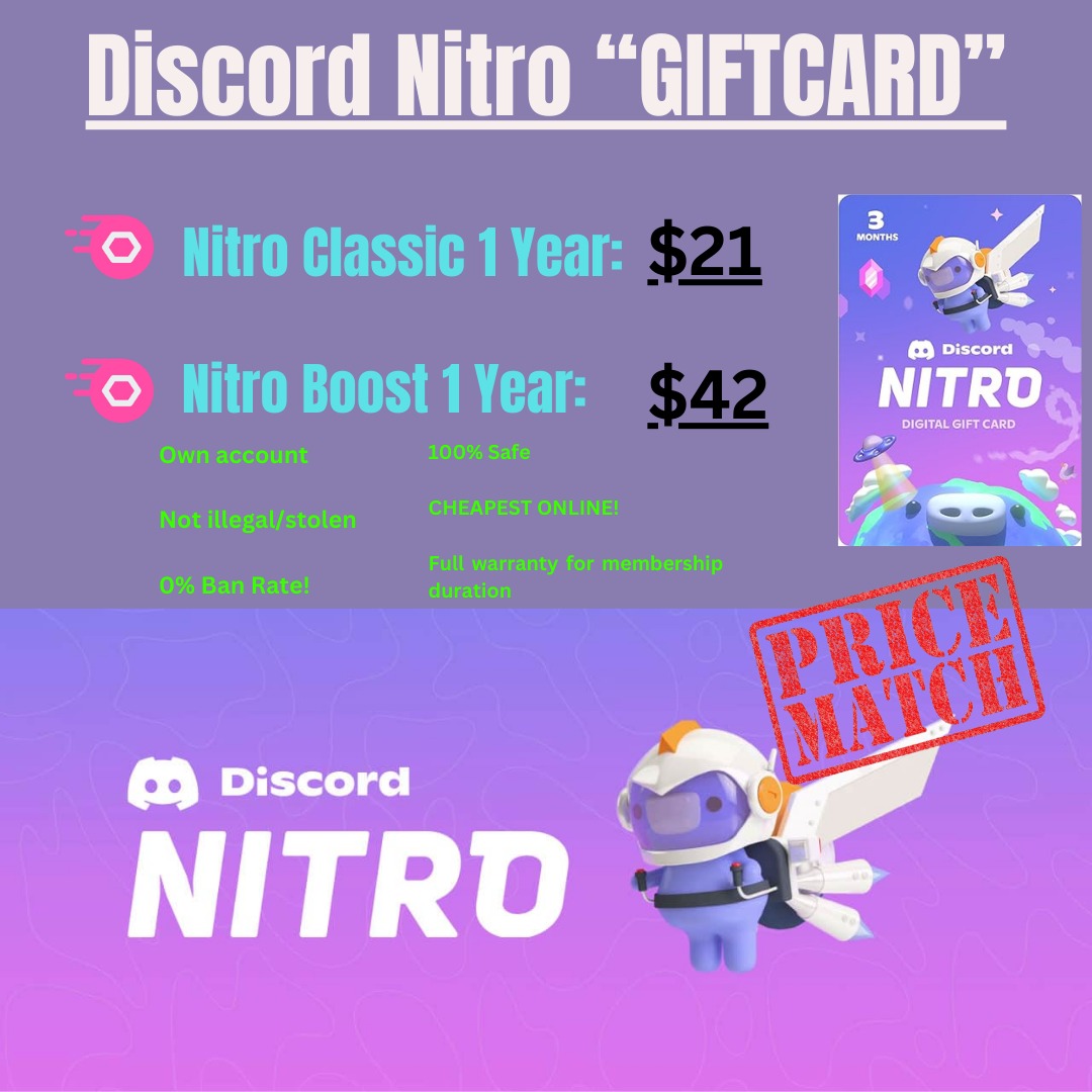 Discord Nitro (2x boosts - premium), Video Gaming, Gaming Accessories, Game  Gift Cards & Accounts on Carousell