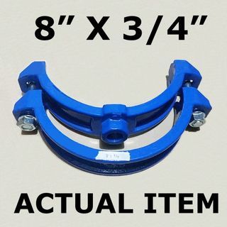 DUCTILE IRON SADDLE CLAMP 8" X 3/4" BLUE FOR WATER DISTRICT CAST IRON ------------------ 8" X 3/4"