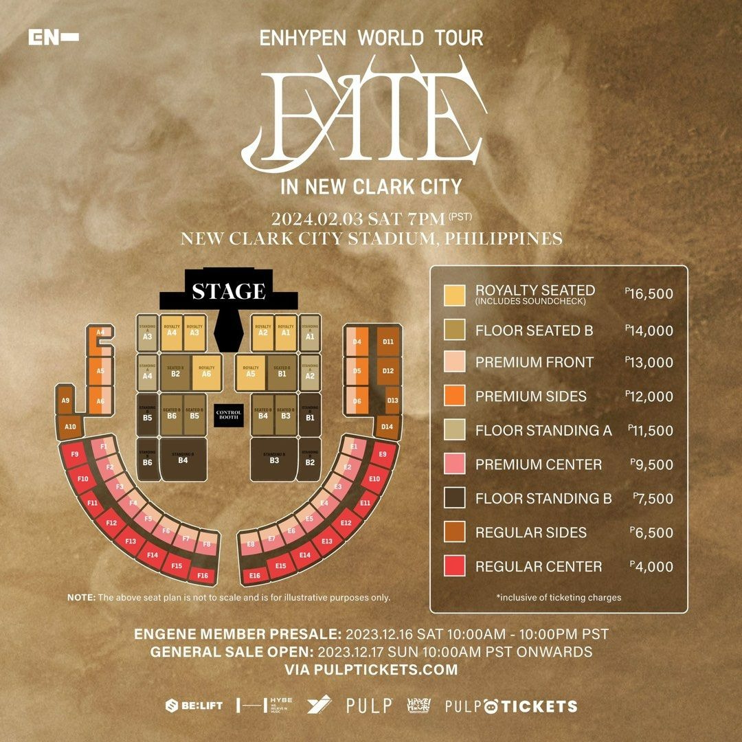 Enhypen Fate Tour in NCC 2024 Ticket (Floor Seated B), Tickets