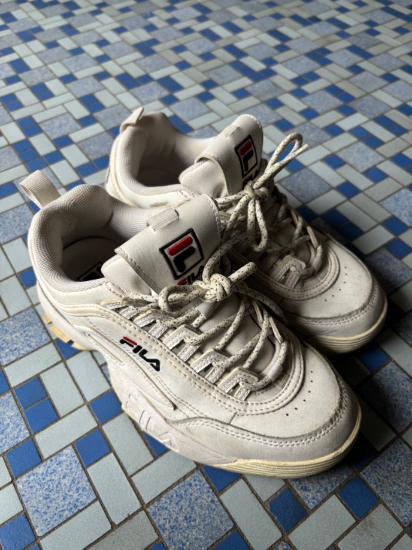 Fila white platform outlet