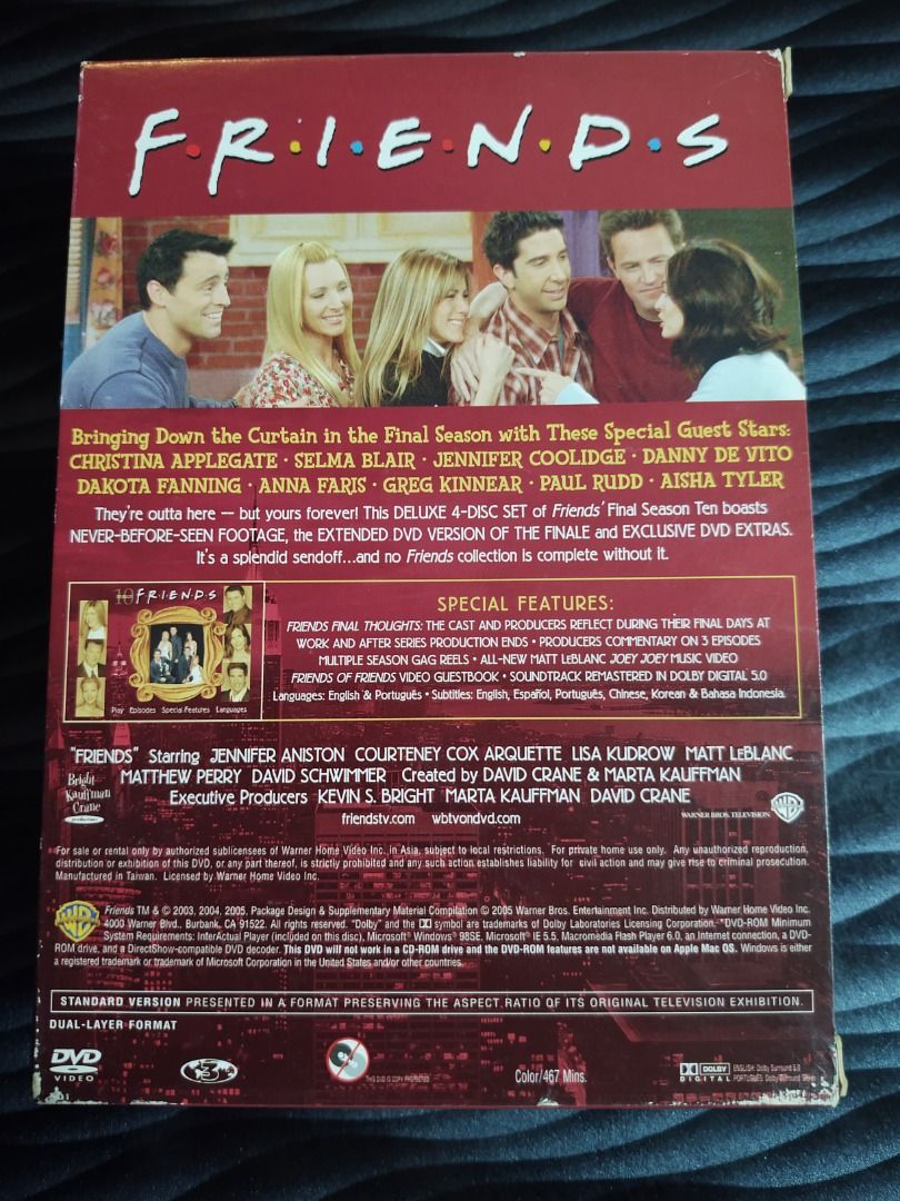 FRIENDS The Complete Tenth Season DVD Hobbies Toys Music