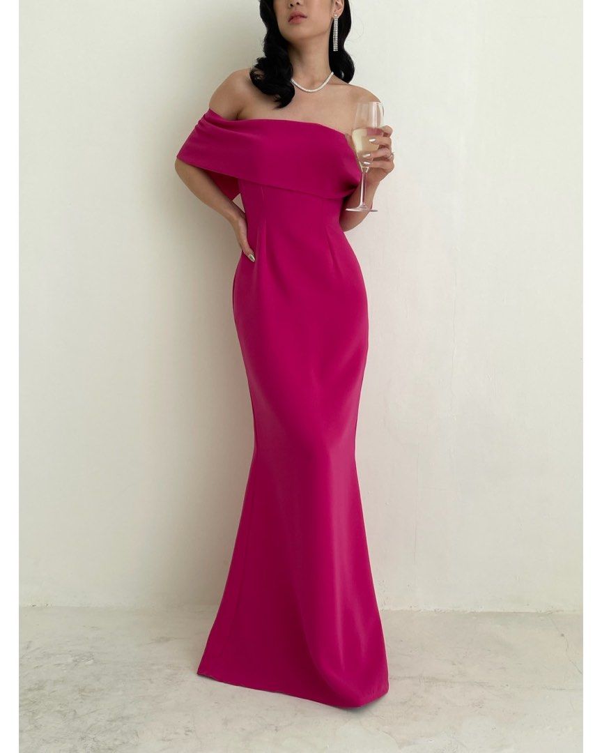 Fuschia evening gown sales