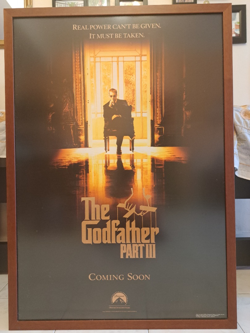 Godfather Part 3 Movie Poster with frame, Hobbies & Toys, Collectibles