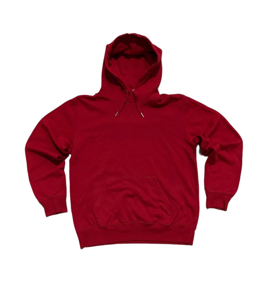 GU Plain Pullover Red Hoodie Men s Fashion Tops Sets Hoodies