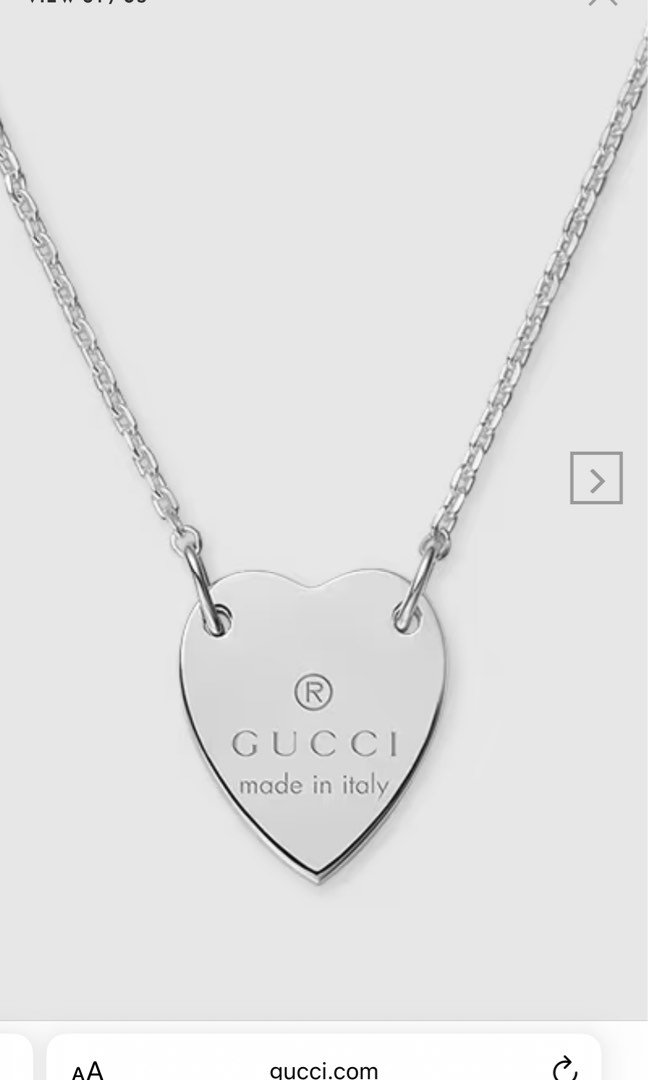 Gucci heart discount pendant necklace