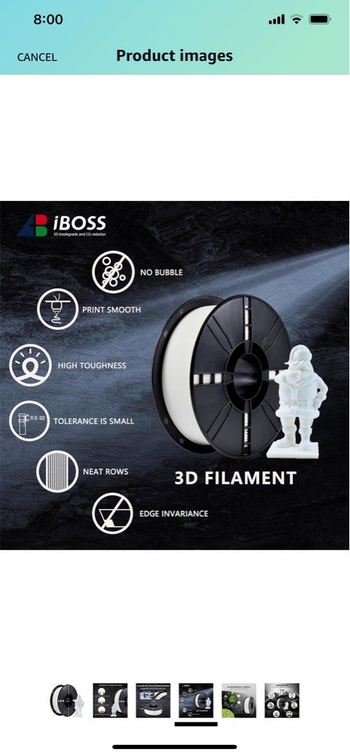 IBOSS PLA Plus (PLA+) 3D Printer Filament 1.75mm,1kg Spool (2.2lbs