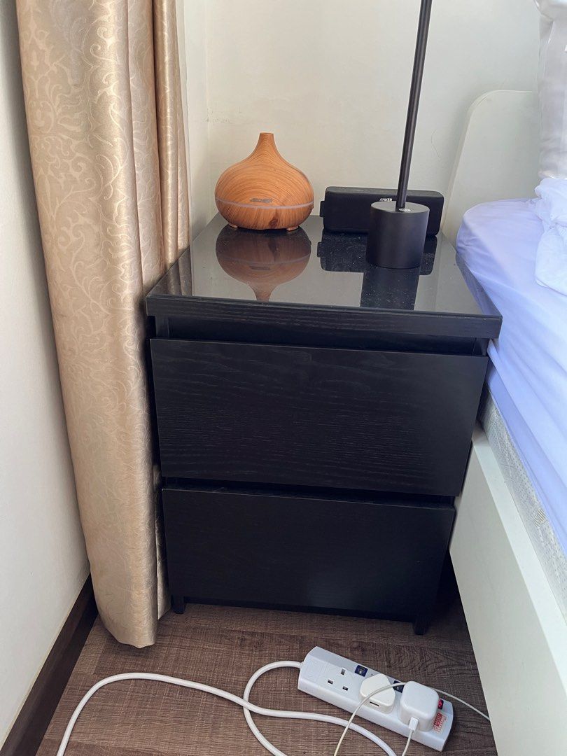 Malm nightstand top glass top