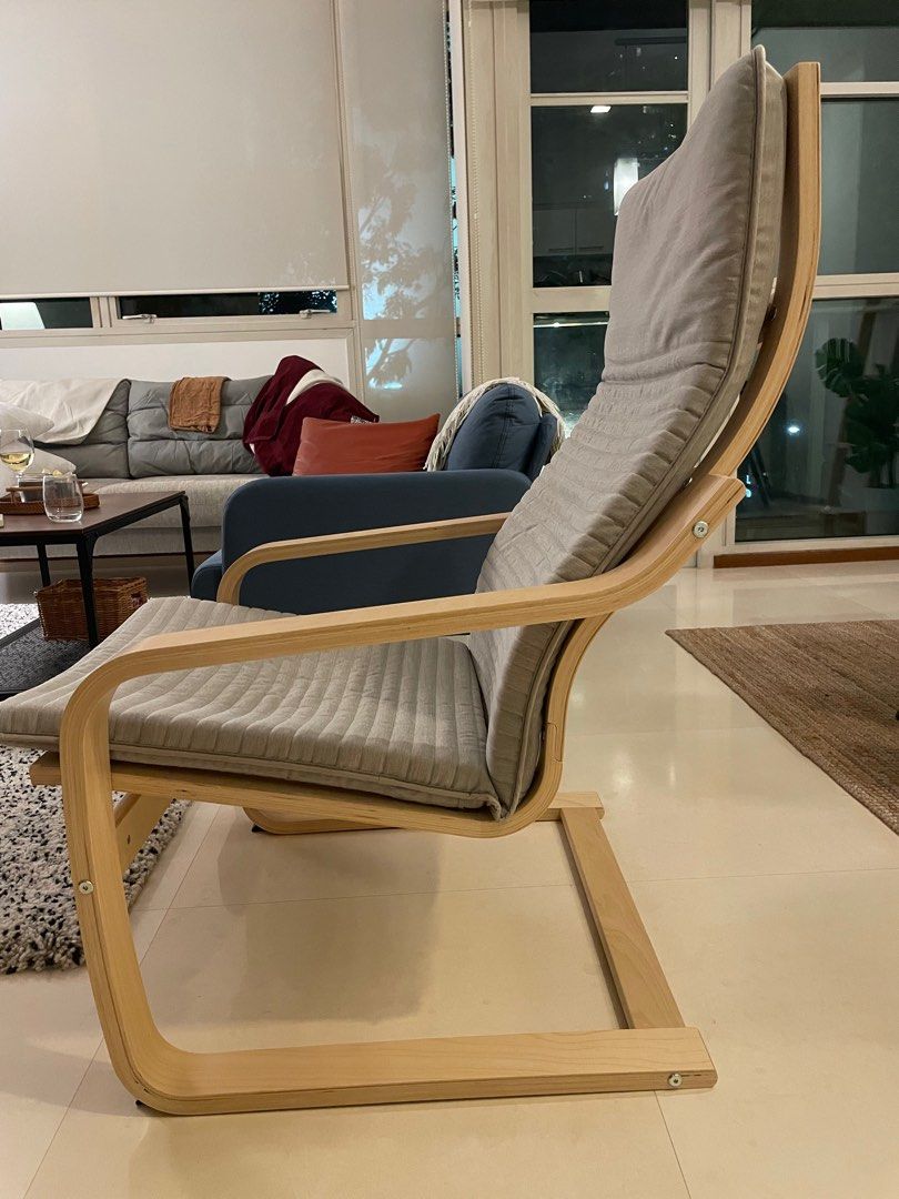 Ikea Poang Armchair birch veneer Knisa light beige