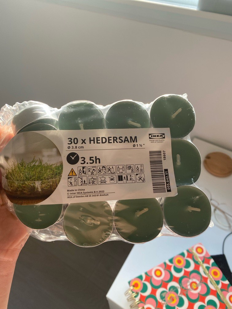 IKEA tea candle grass smell, Furniture & Home Living, Home Fragrance on