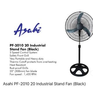 Industrial Stand Fan; 20” Asahi