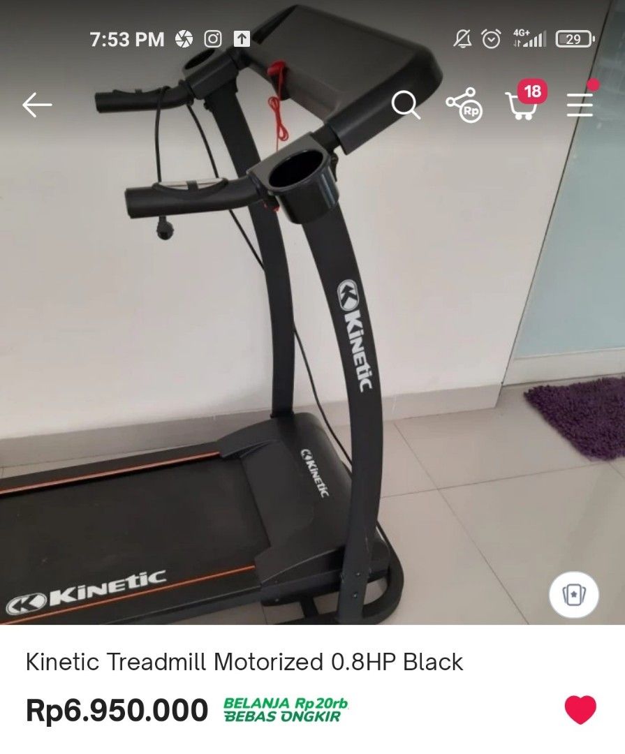 Kinetic motorized treadmill on sale 0.8 hp