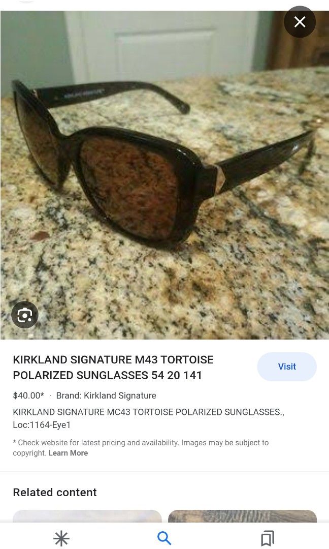 KIRKLAND SIGNATURE SUN GLASSES, Women's Fashion, Watches & Accessories