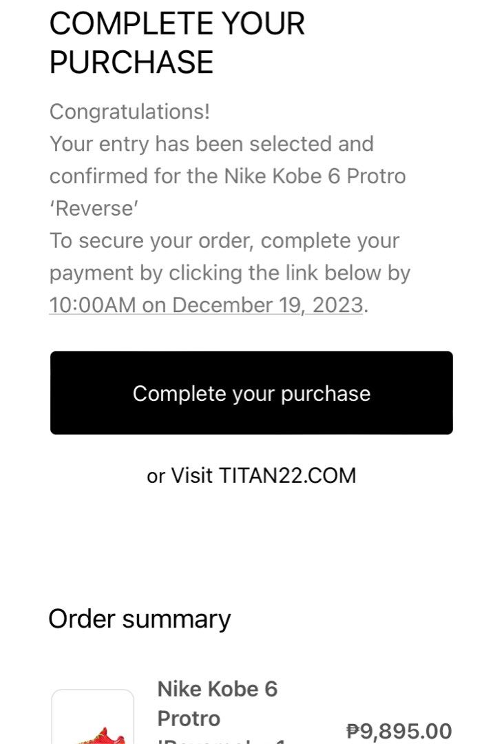 Kobe 6 Protro Reverse Grinch size 10.5 US (Titan Release) (Category: Sneakers) located in Manila. Submitted by gotgoods12345 (Listing ID 1272413412, Image 1). Description: Selling brand new Kobe 6 Protro Reverse Grinch size 10.5 US. Titan release. Complete w/ receipt, box, lahat lahat! Still in transit Slightly nego sa madaling kausap! Will only do meetups for both the seller and the buyer's protection.