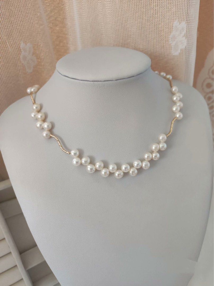 Lace Garden Freshwater Pearl Necklace Lace Design Bun Pearls Elegant Small Surprise