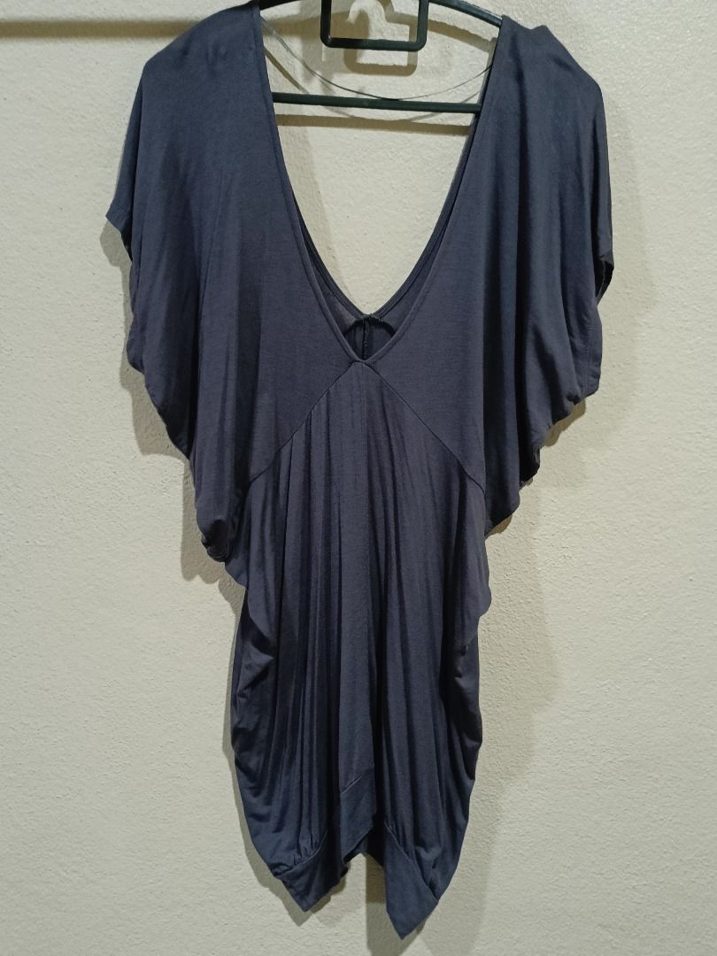 Sexy gray v neck short sleeves maxi outlet dress
