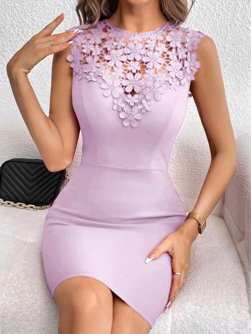 Lilac Lace Bodycon dress Women s Fashion Dresses Sets Dresses on Carousell