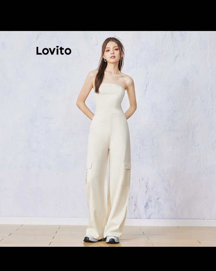 Lovito jumpsuit (Category: Jumpsuits) located in Angeles City. Submitted by forevertrendy (Listing ID 1272407199, Image 1). Description: Brandnew with tag. Maluwag at mahaba sa akin. Never worn. Price negotiable. Size: S.