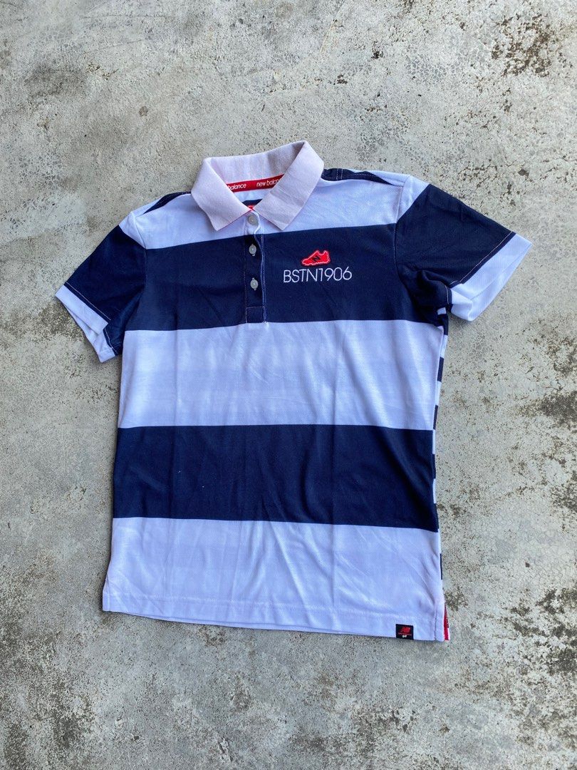 M NEW BALANCE golf BOSTON 1906 women stripe shirts