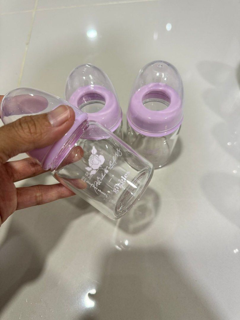 Milk Bottle Giggles Glass 50ml, Babies & Kids, Nursing & Feeding