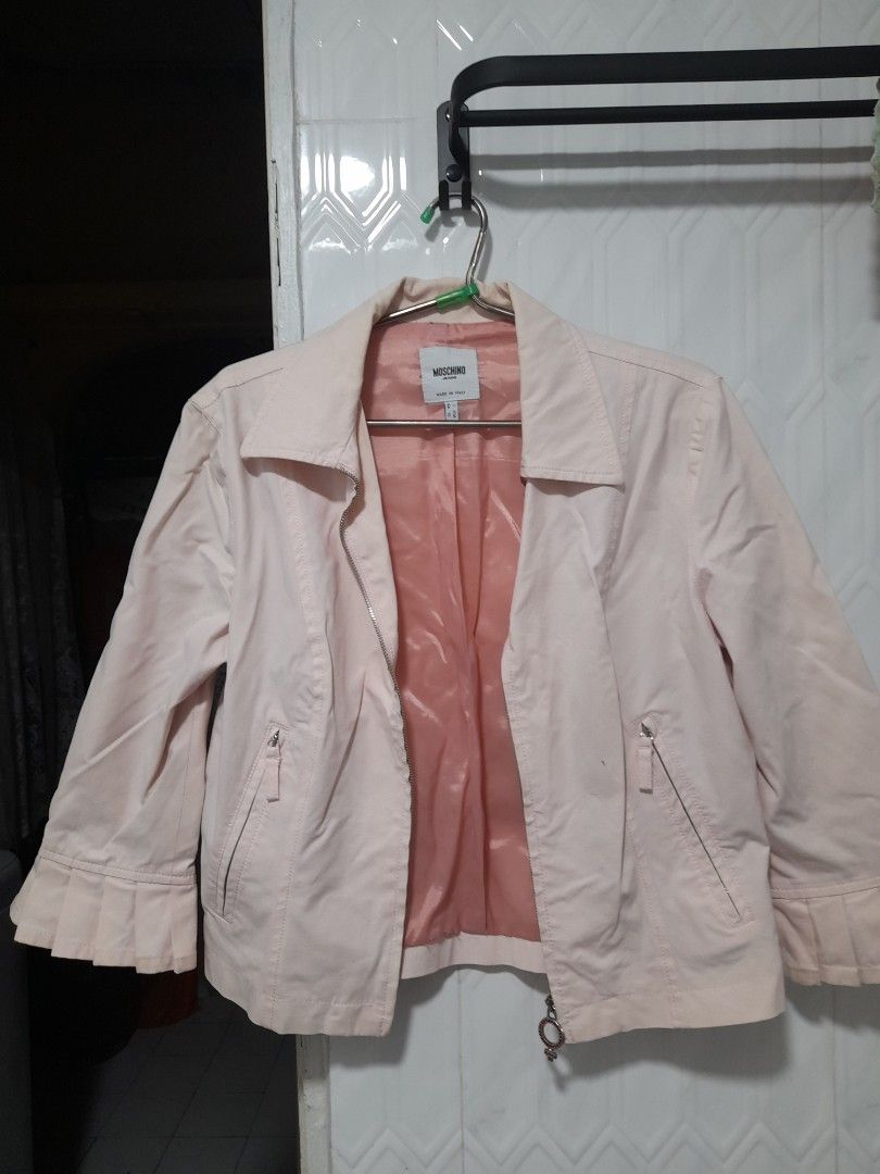 Moschino pink leather jacket new arrivals