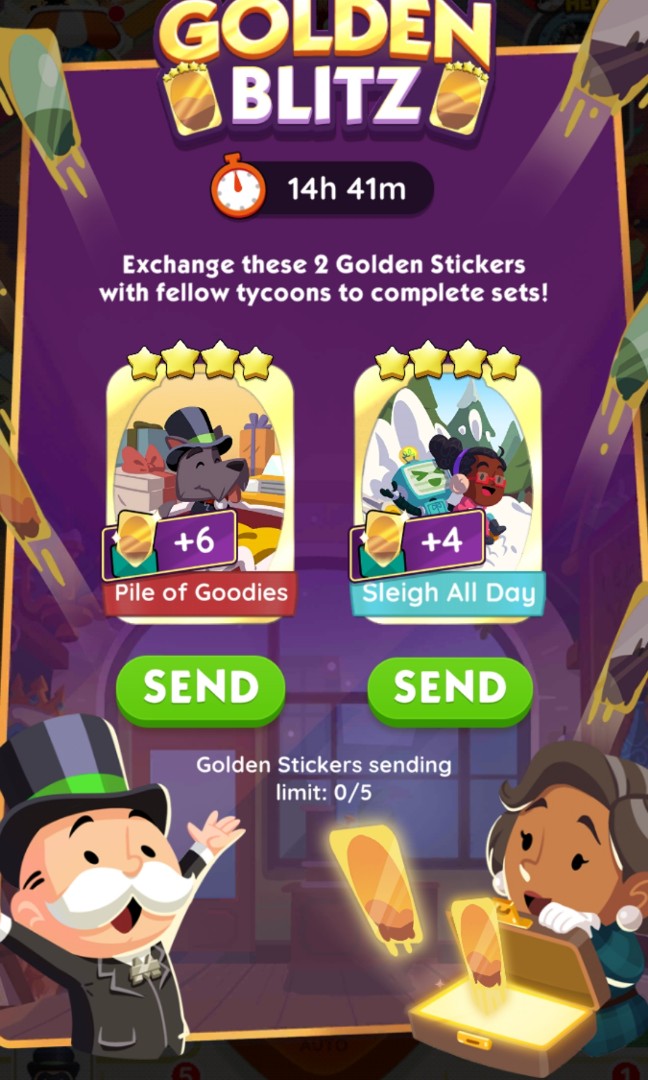 Monopoly Go (Golden Blitz) Pile of Goodies & Sleigh all day, Video